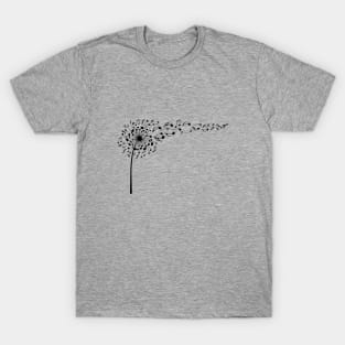 Music dandelion with flying musical notes T-Shirt